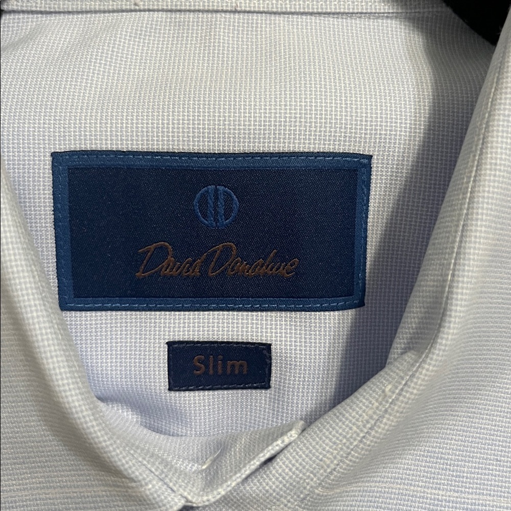 David Donahue Men's Slim Light Blue Shirt - Picture 4 of 12